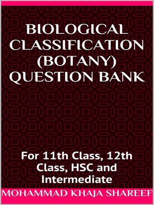 cover image of Biological Classification Botany Question Bank